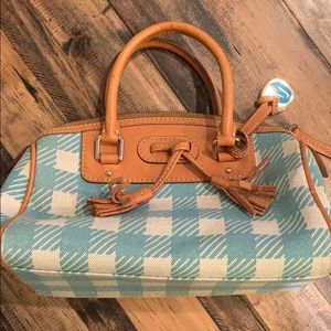 Blue plaid Dooney & Bourne small satchel